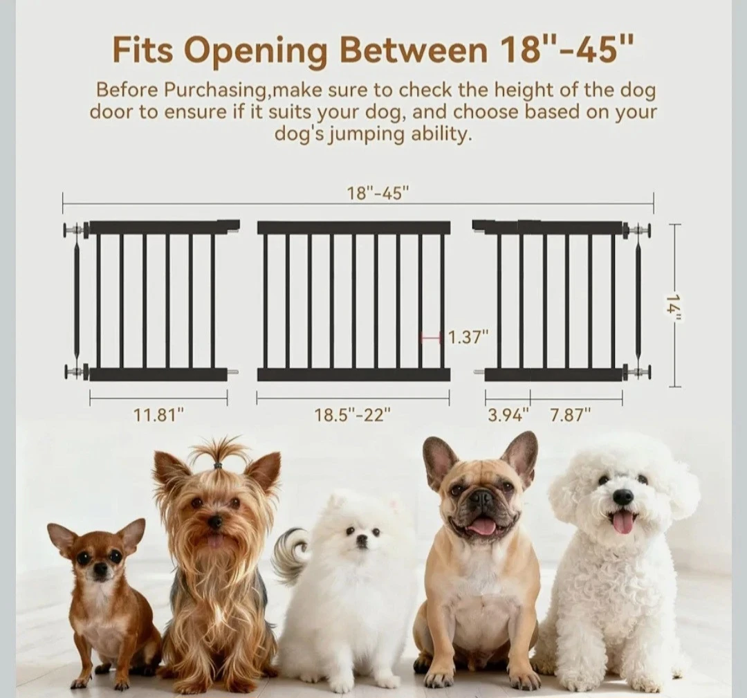 Fldofaves Thickened Metal Pet Gate - Black - photo 2