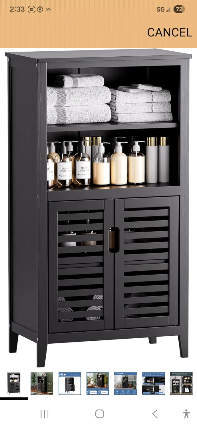 5-Tier Storage Cabinet - Black