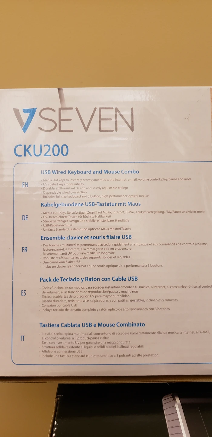 V7 CKU200 USB Wired Keyboard & Mouse Combo - photo 2