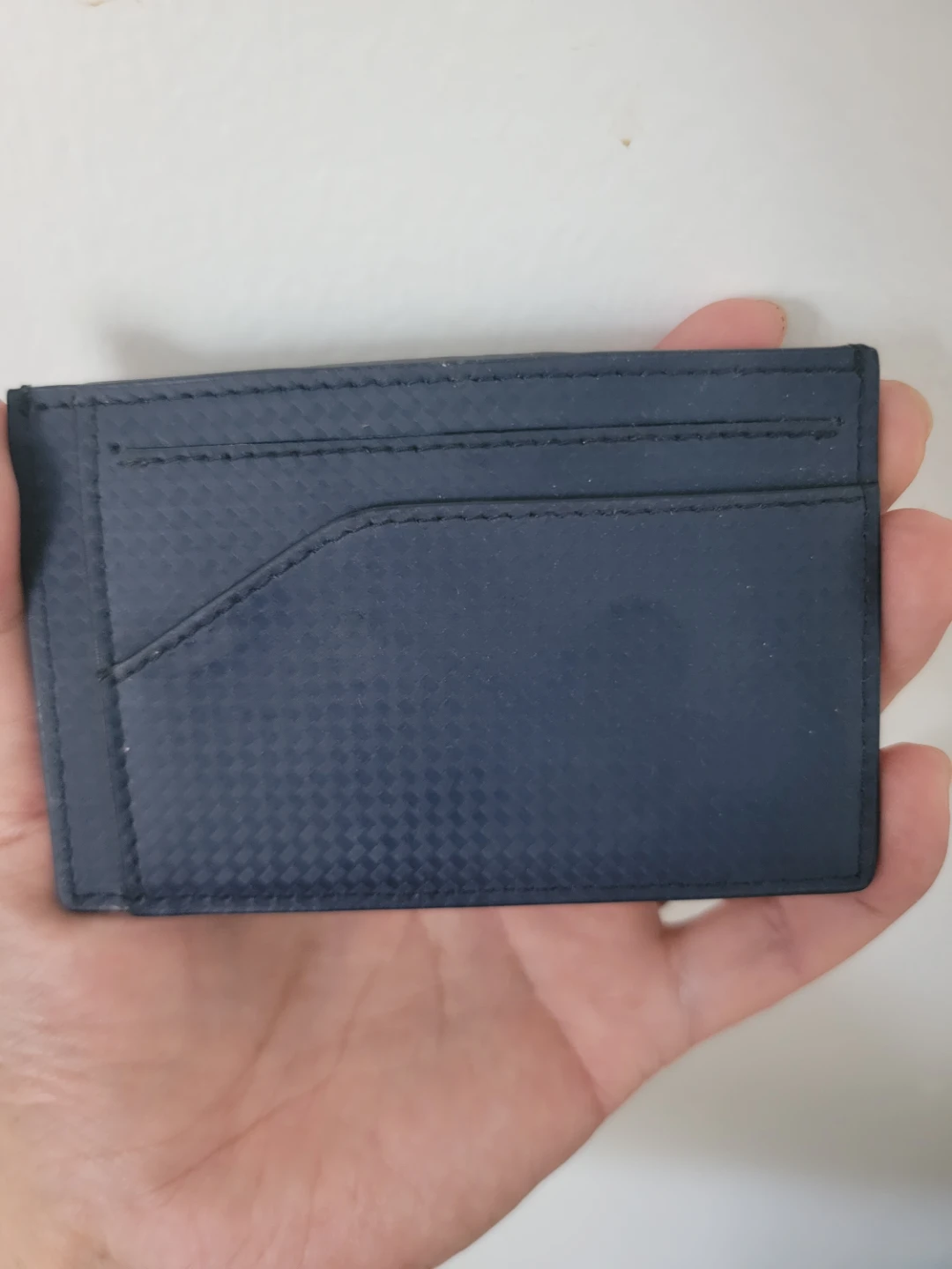 Blue Textured Leather MontBlanc Card Holder Wallet - photo 2
