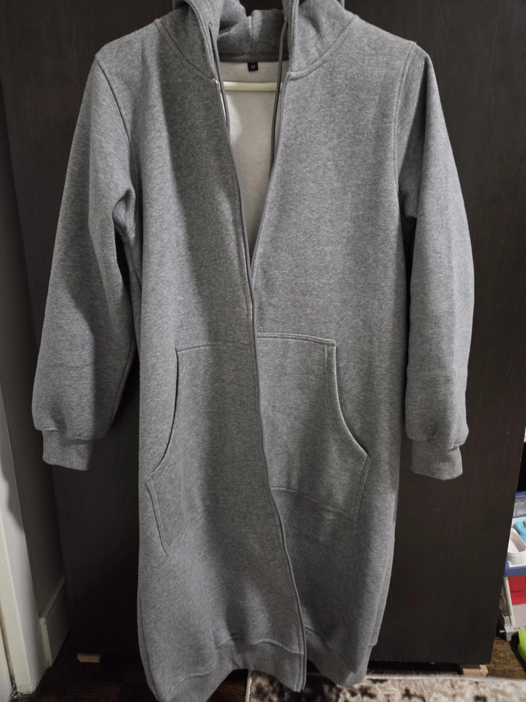 Grey Zip-Up Hoodie Dress