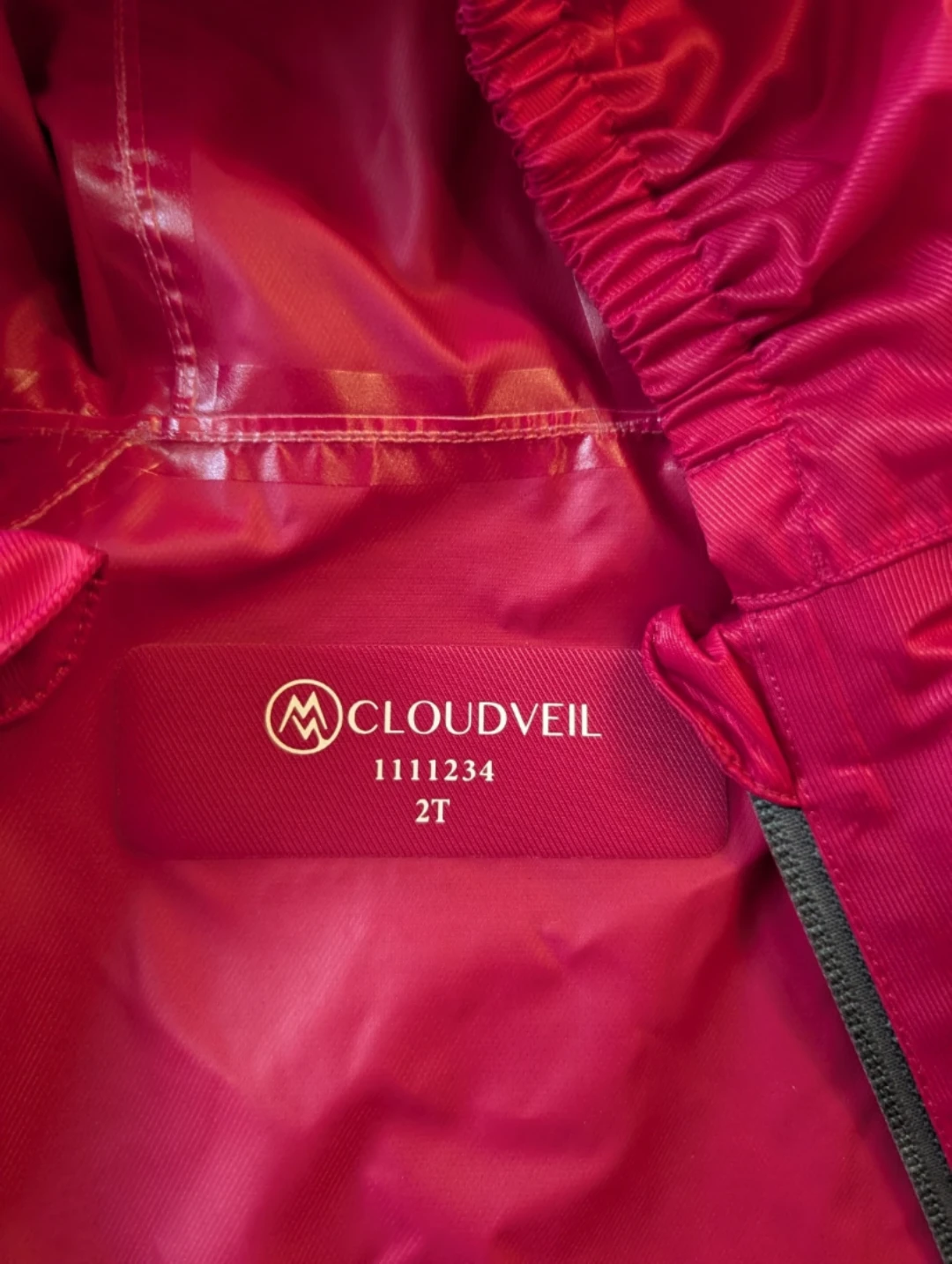 Cloudveil Pink Rainsuit Size 2T - photo 3