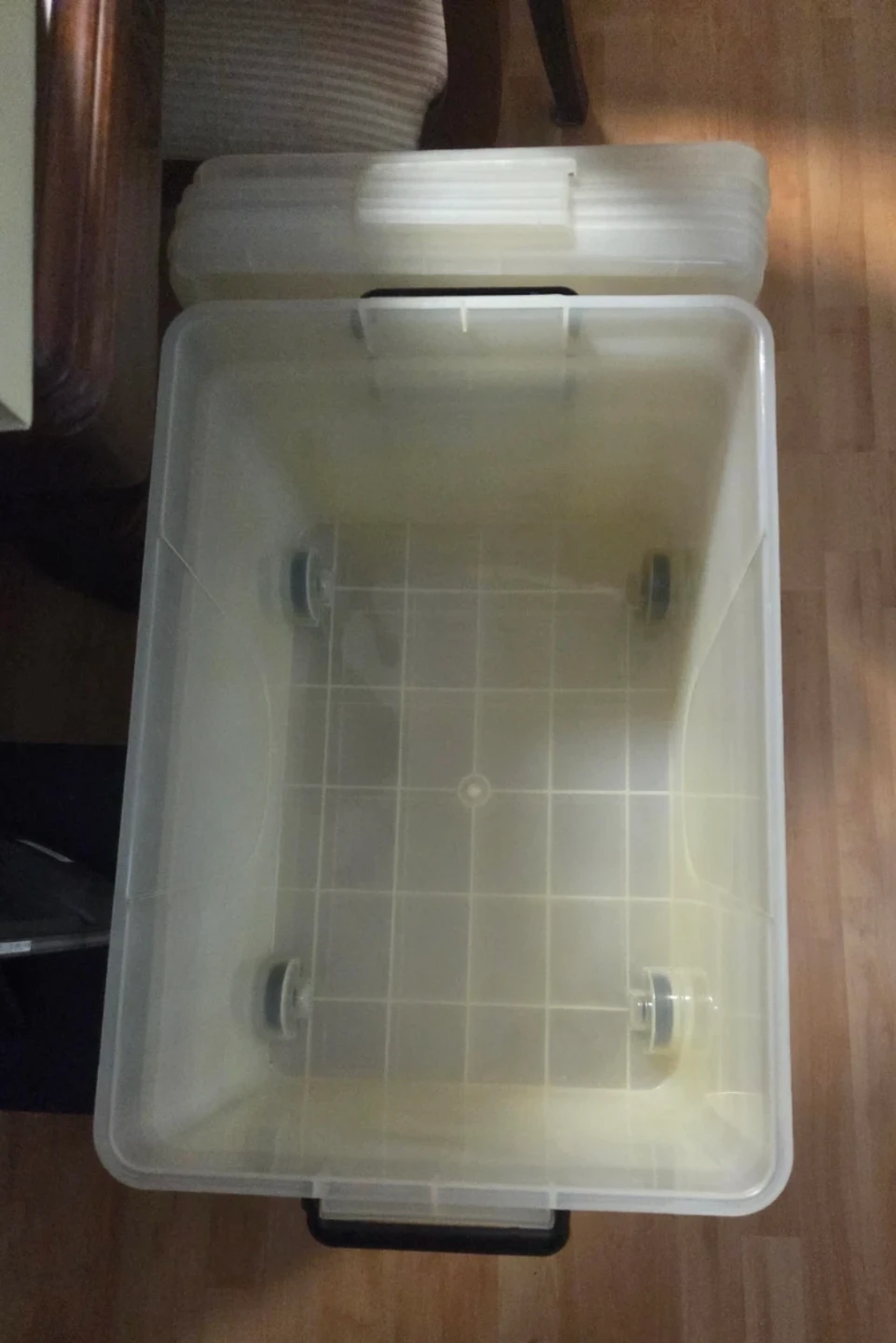 5 Clear Storage Totes with Wheels - photo 2