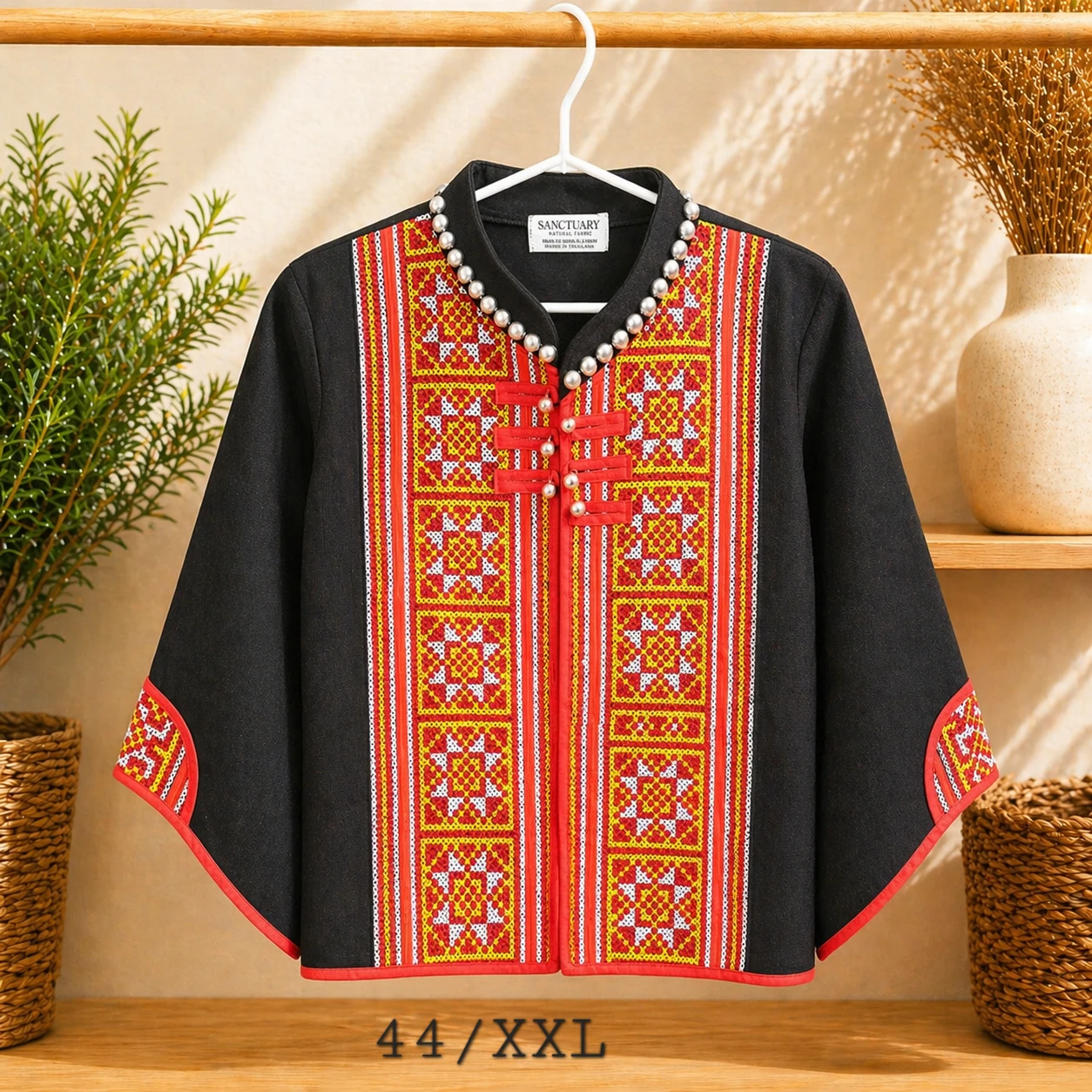 Handcrafted Ethnic Embroidered Hemp Jacket/