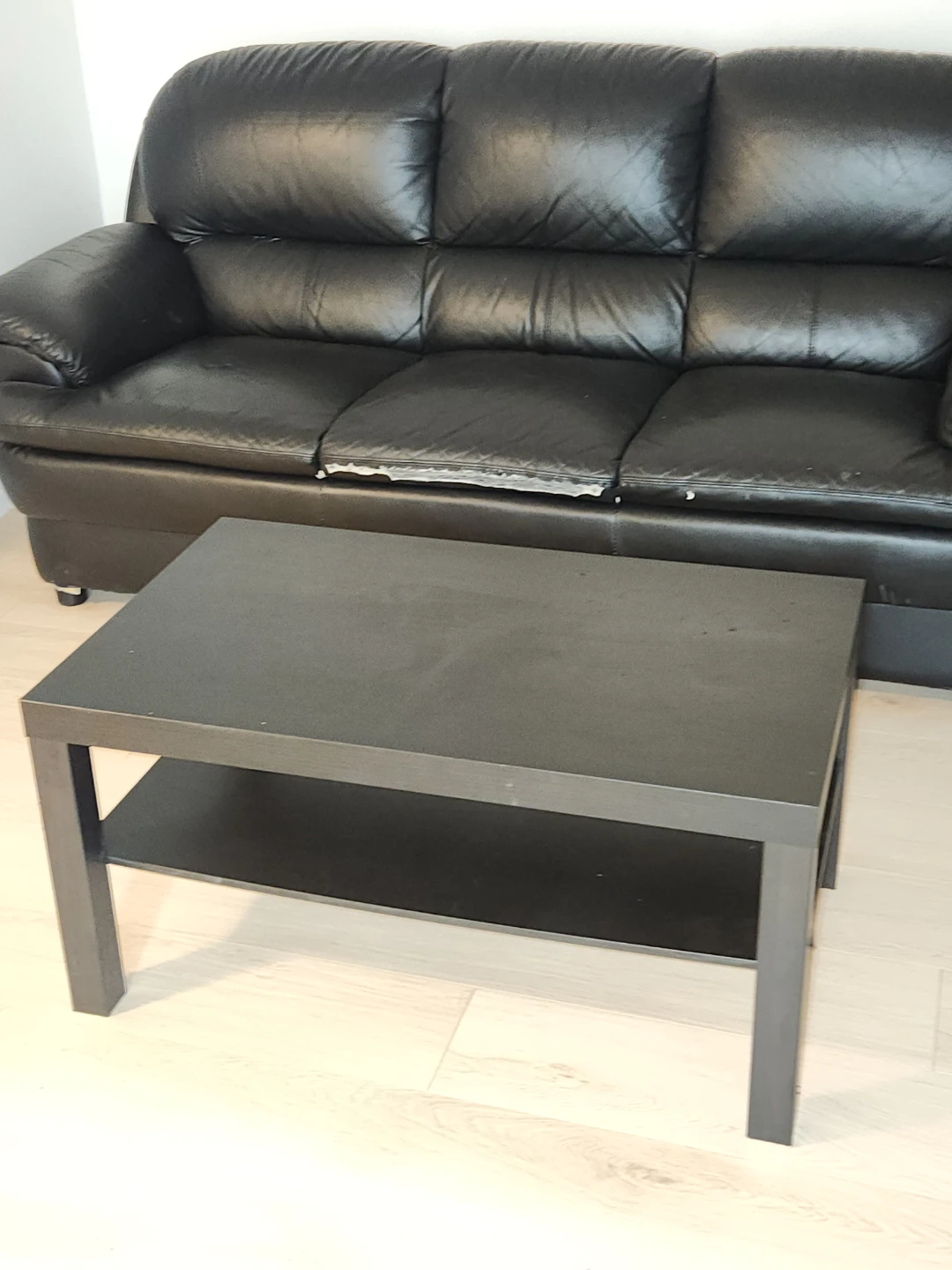 Black Leather Sofa - photo 2