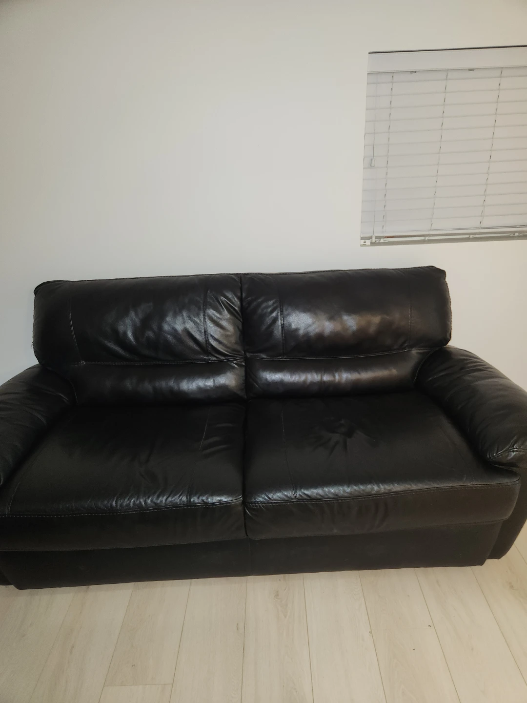Black Leather Sofa - photo 3