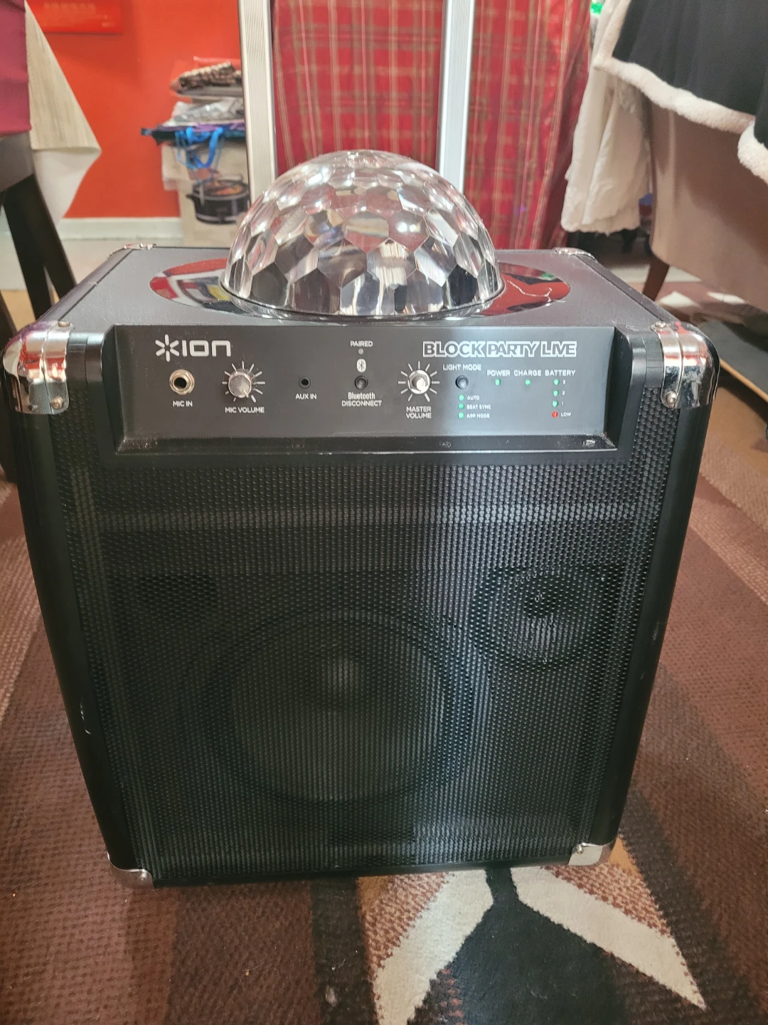 ION Block Party Live Bluetooth Speaker with Disco Ball