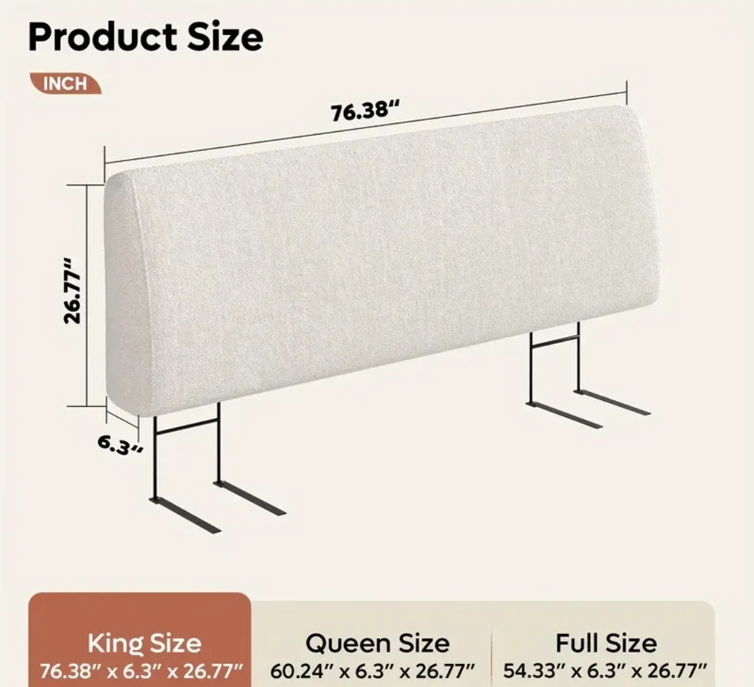 Cream Teddy Fleece Headboard - King Size - photo 3