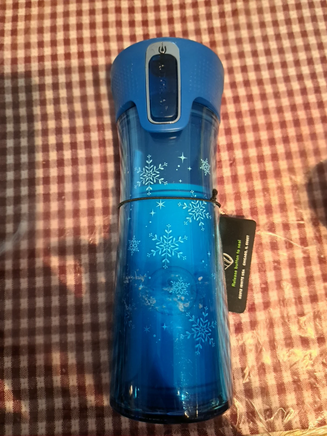 New Contigo Autoseal Water Bottle 14 oz Blue Snowflake - photo 2