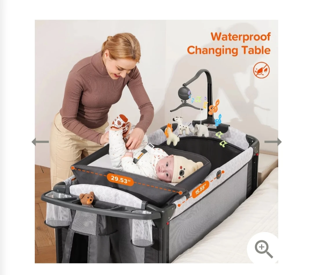 4-in-1 Baby Playpen with Changing Table and Bassinet - photo 2