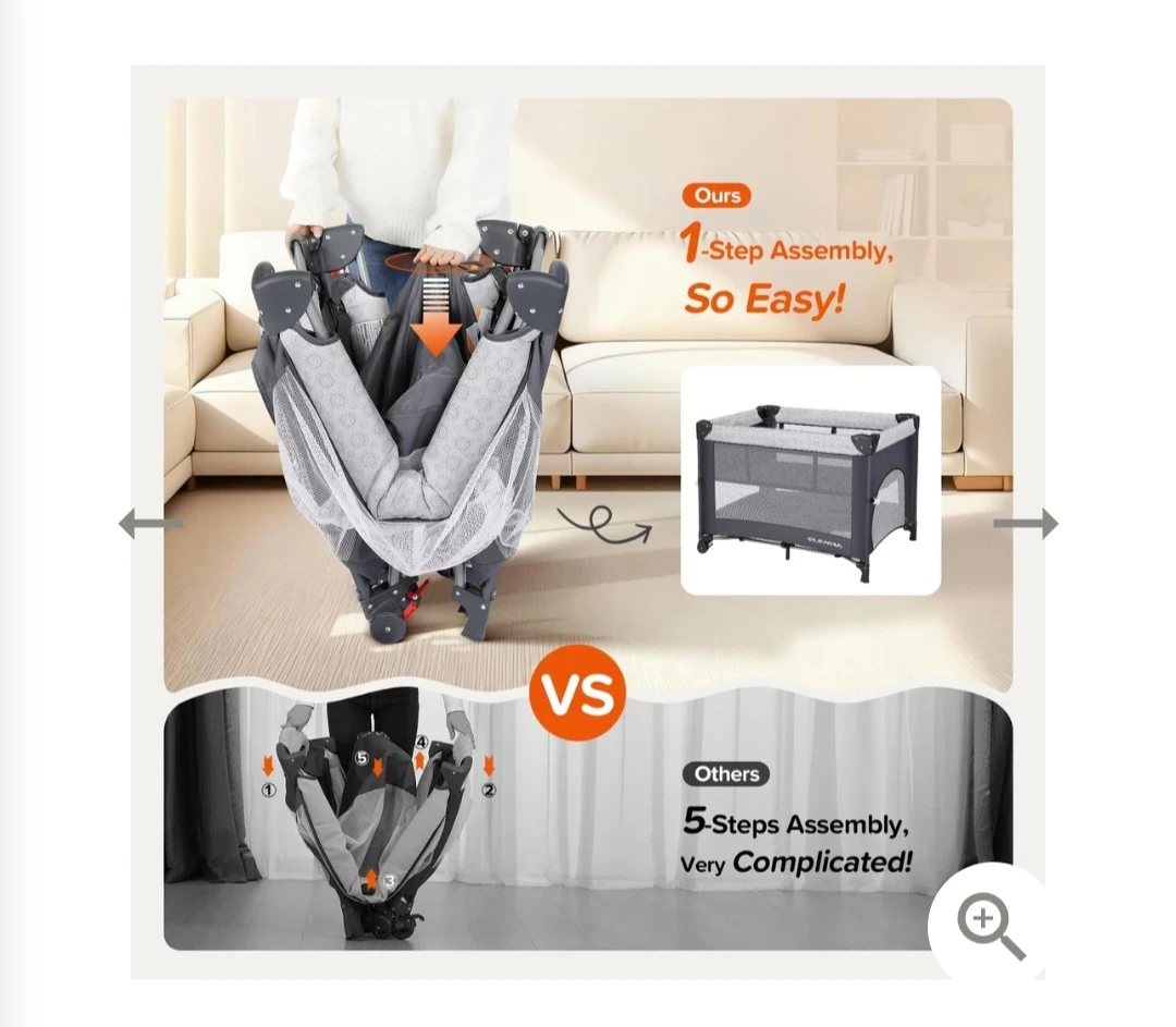 4-in-1 Baby Playpen with Changing Table and Bassinet - photo 3