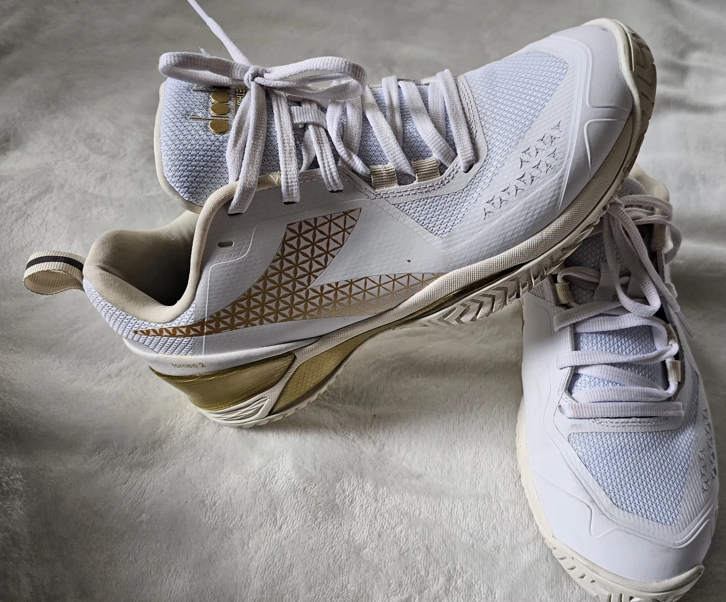 Diadora Women's Torneo 2 Tennis Shoes White/Gold Size 7.5 - photo 2
