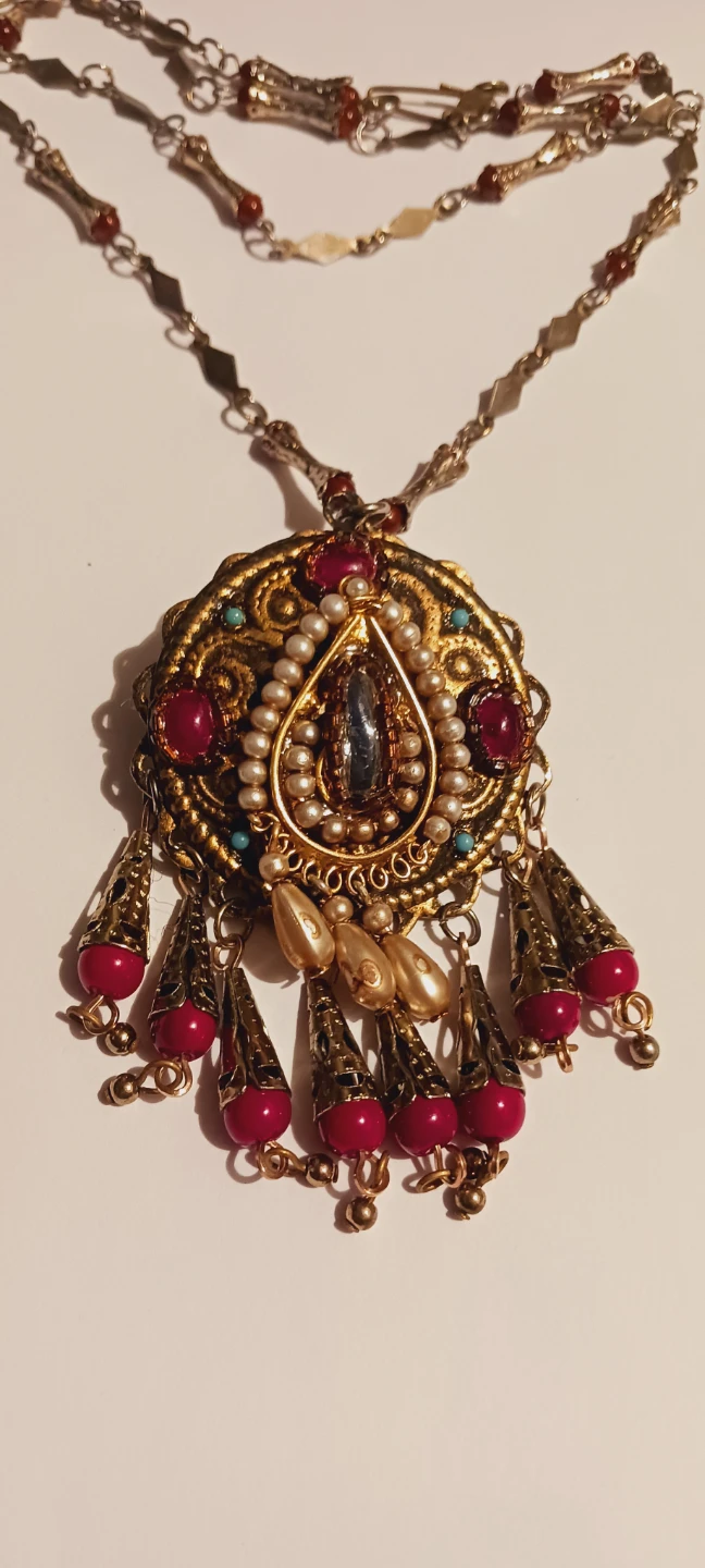Beautiful Vintage Bohemian Beaded Pendant with Necklace - photo 3