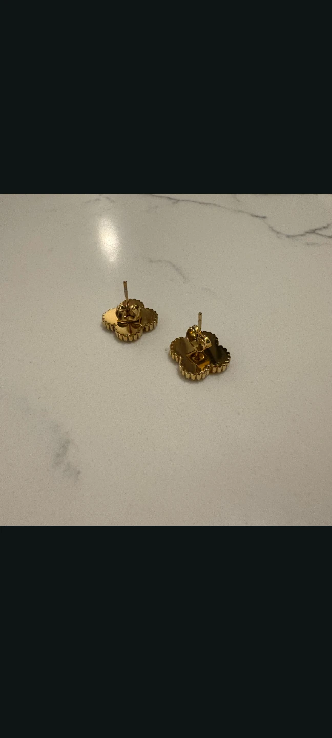 Clover Earrings - Mother of Pearl & Gold Tone - photo 4