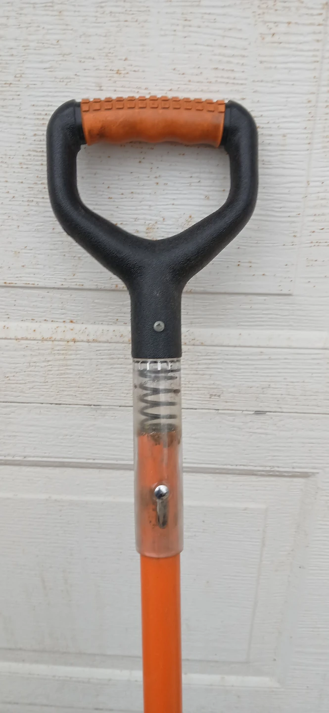 Black Plastic Snow Shovel with Orange Handle - photo 2