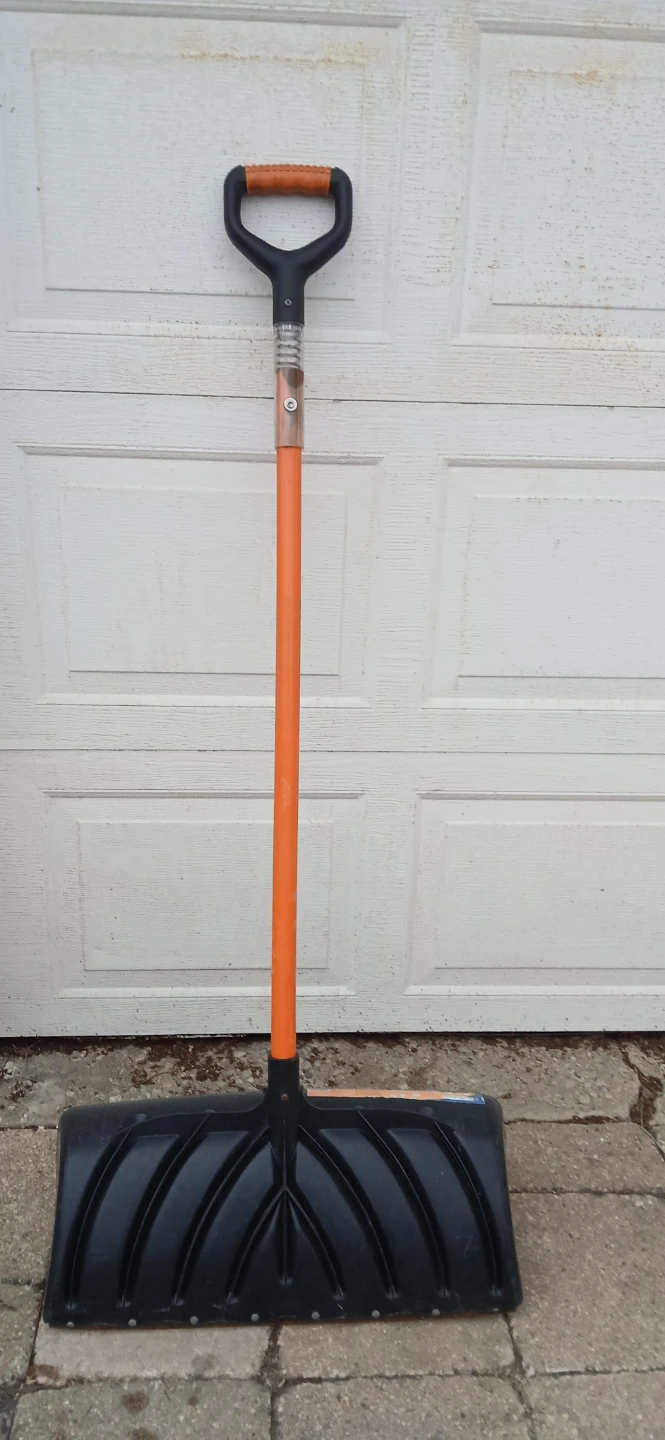 Black Plastic Snow Shovel with Orange Handle - photo 3
