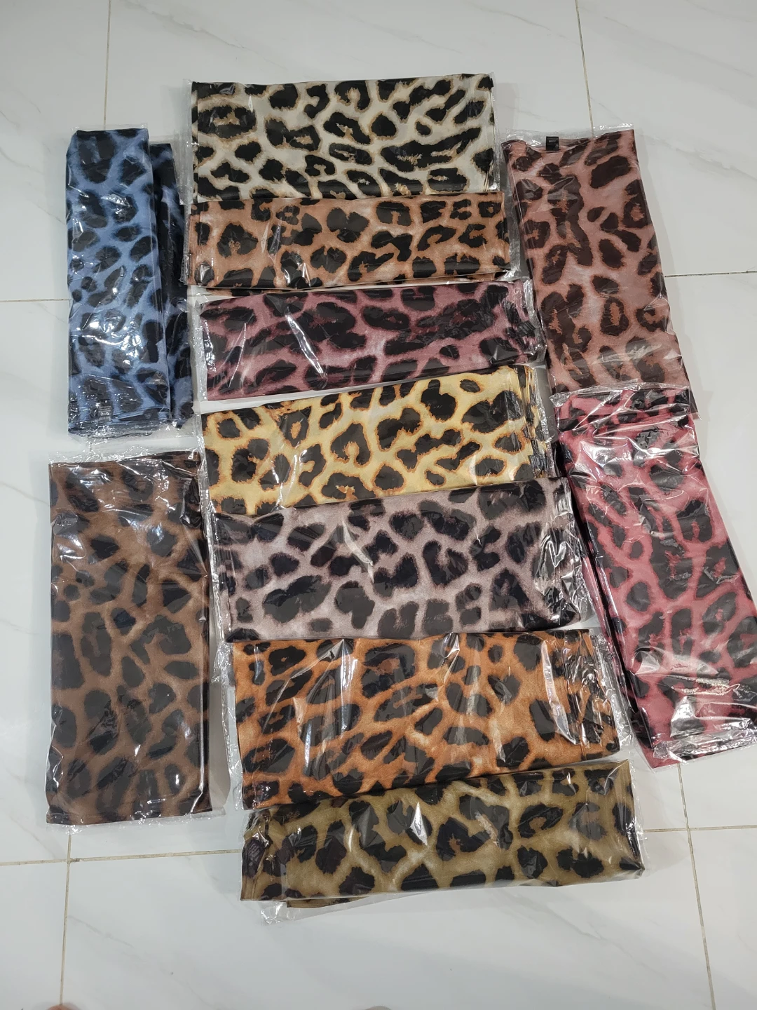 Leopard Print Scarves (Set of 9)