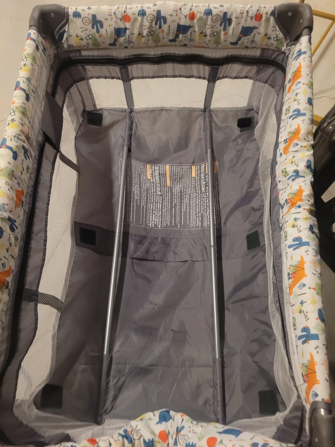 Playpen Portable Crib with Dino and Cactus Print