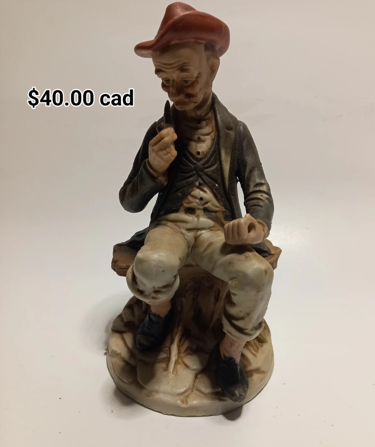 Vintage Man Smoking Pipe Figurine - photo 3