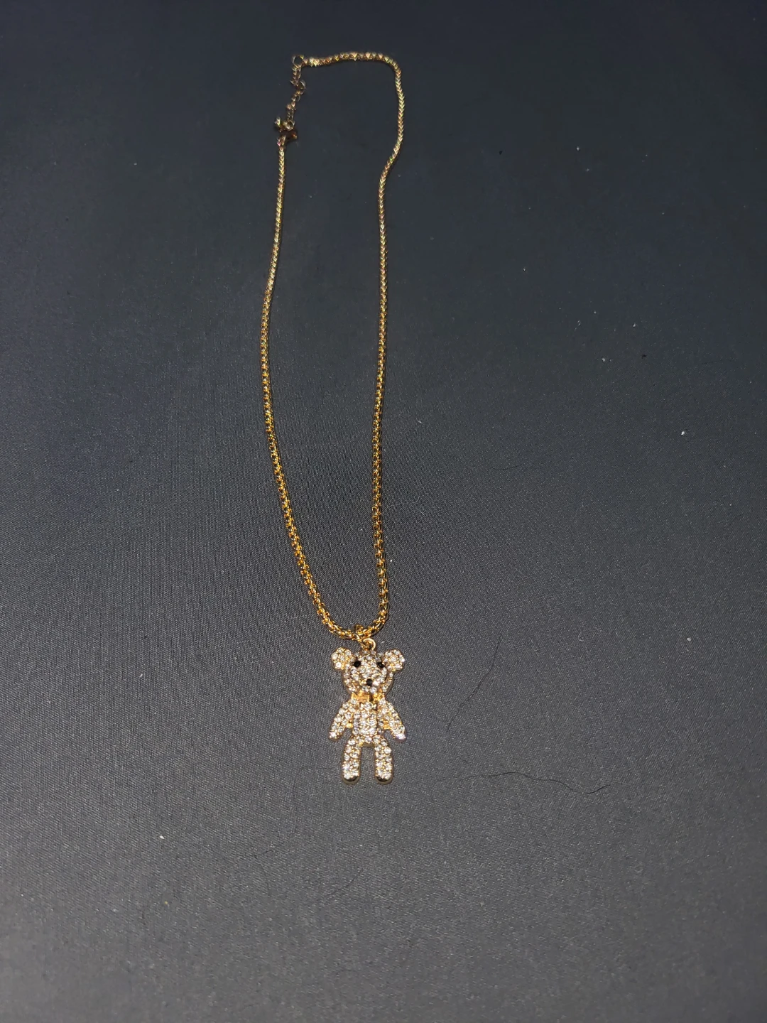 swarovski Gold Teddy Bear Pendant Necklace