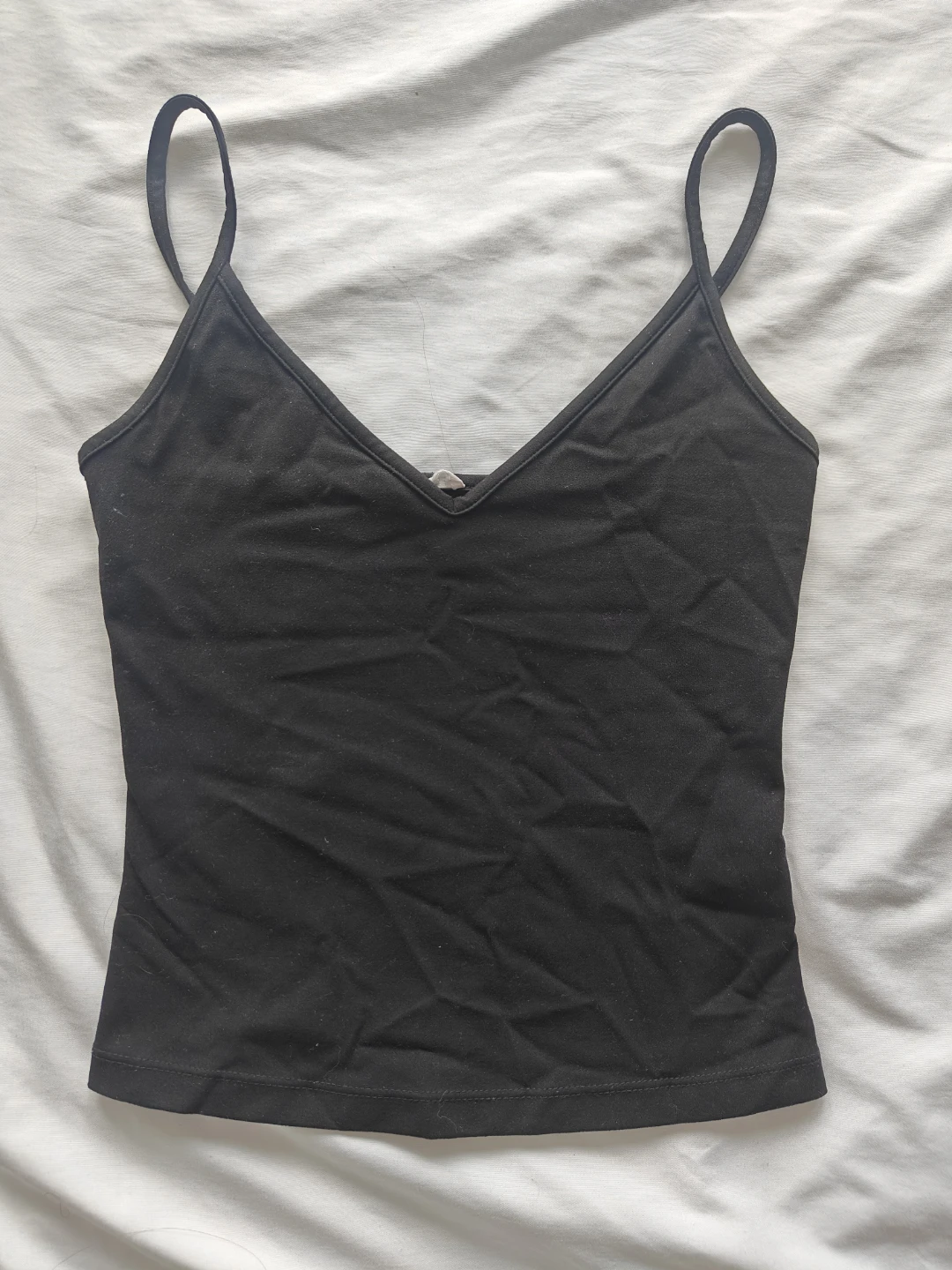 Garage Black Spaghetti Strap Tank Top V neck