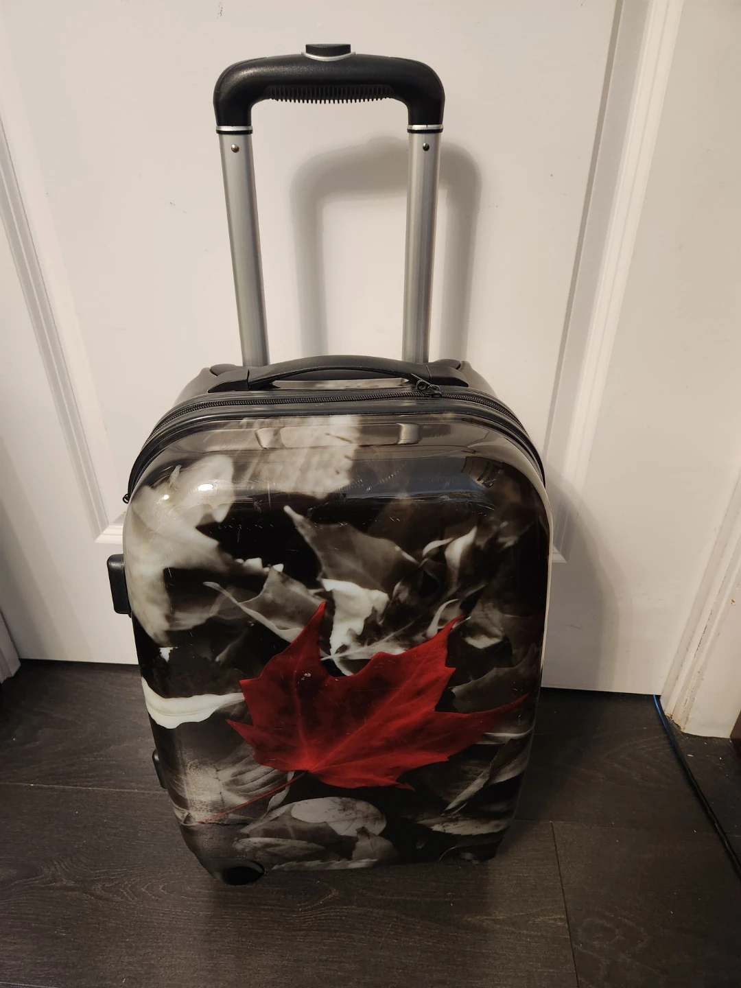 Carry-on Suitcase with Canadian Maple Leaf Design
