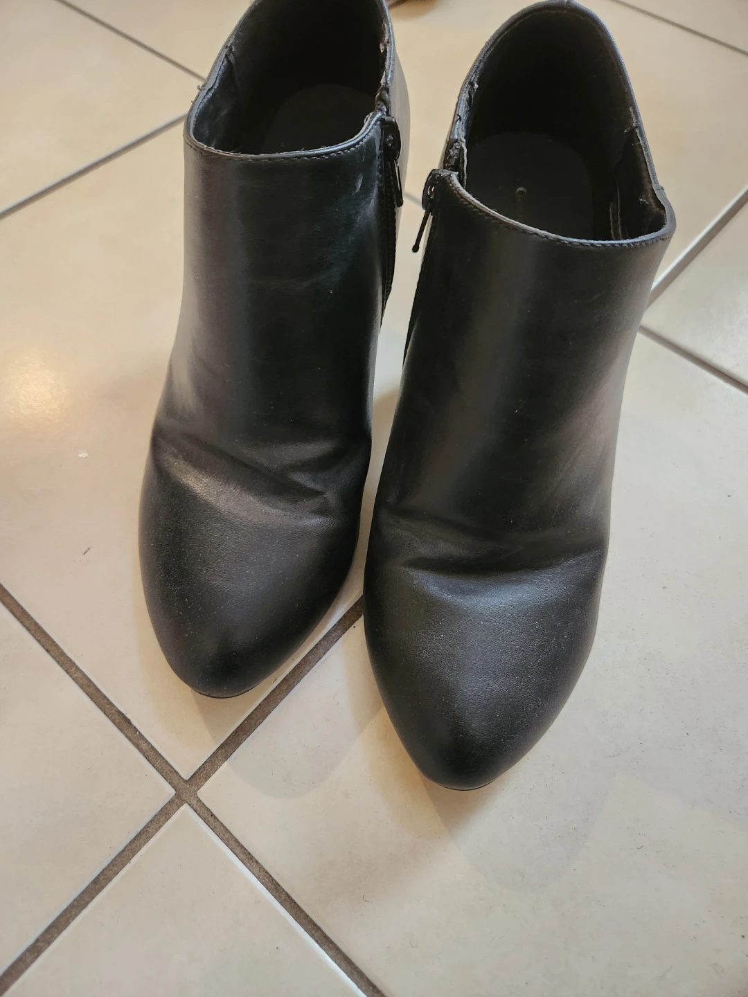 Black Heeled Ankle Boots - Size 7 - photo 2