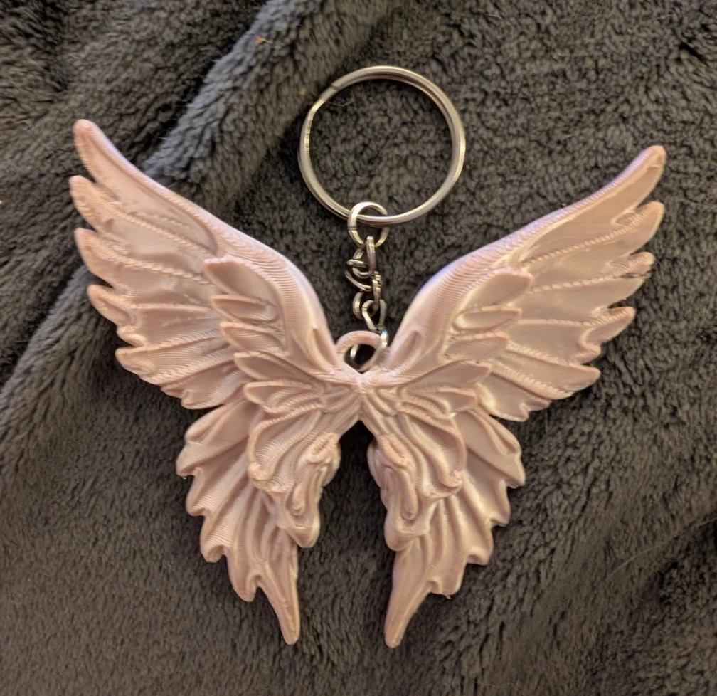 Pink Angel Wings Keychain