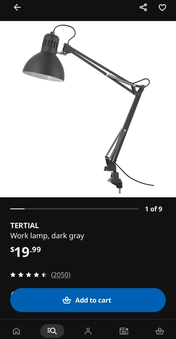 IKEA TERTIAL Work Lamp, Dark Gray - photo 3