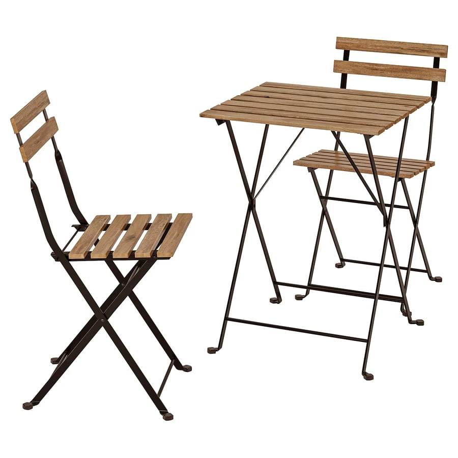 Folding Bistro Set - Wood and Metal