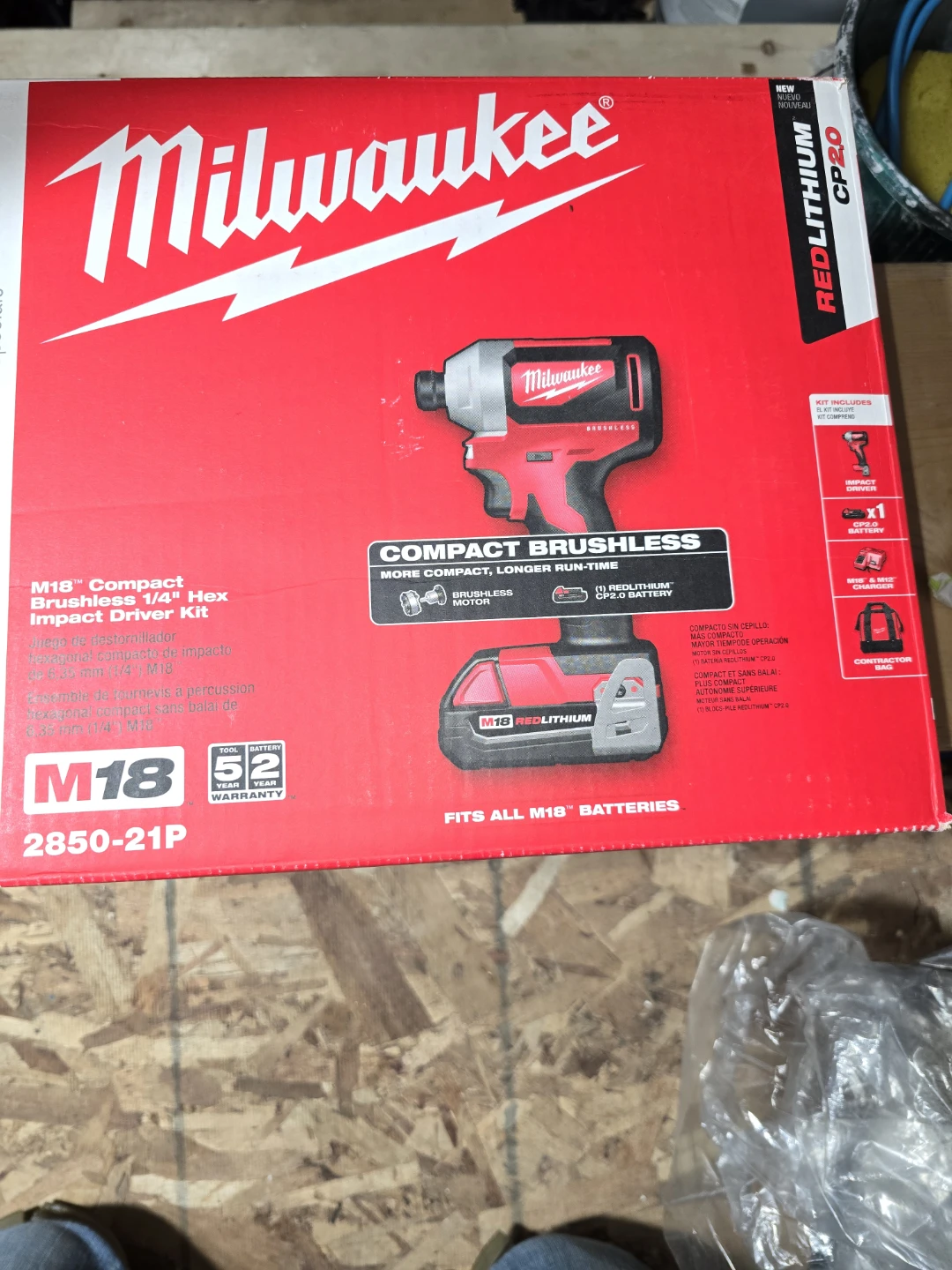 M18 Compact Brushless 1/4" Hex Impact Driver Kit 2850-21P