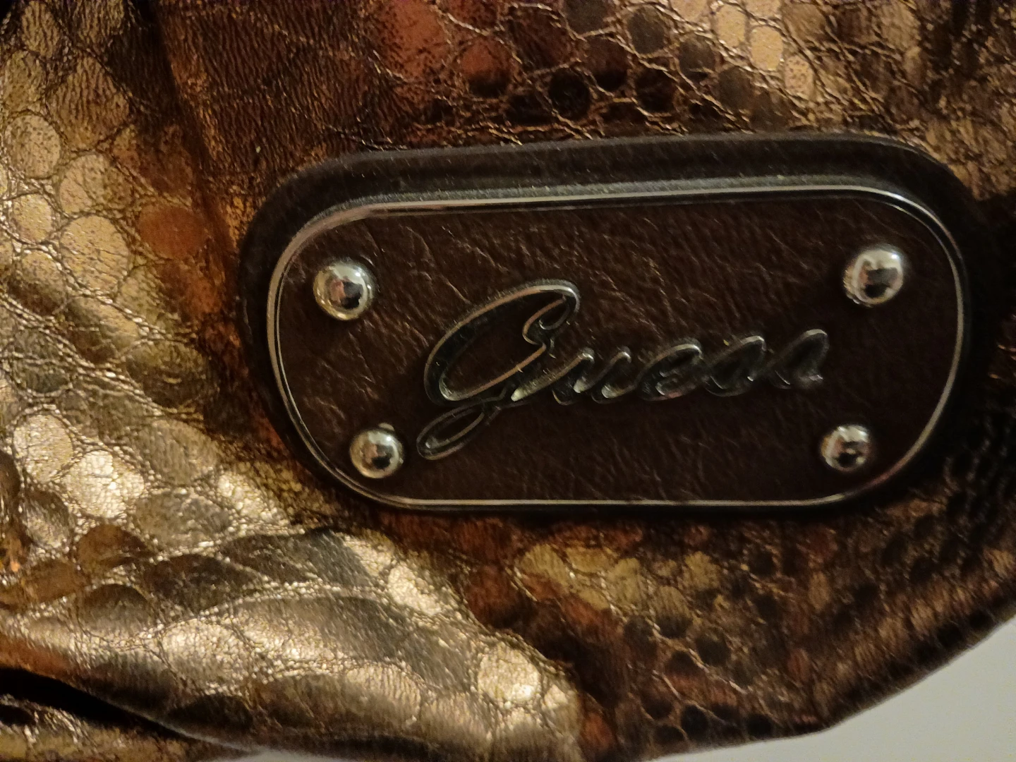 Guess Hobo Handbag - Bronze Snakeskin - photo 2