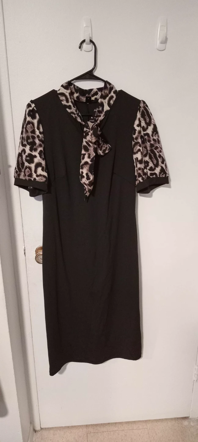 SHEIN Curve Black Leopard Print Dress XXL