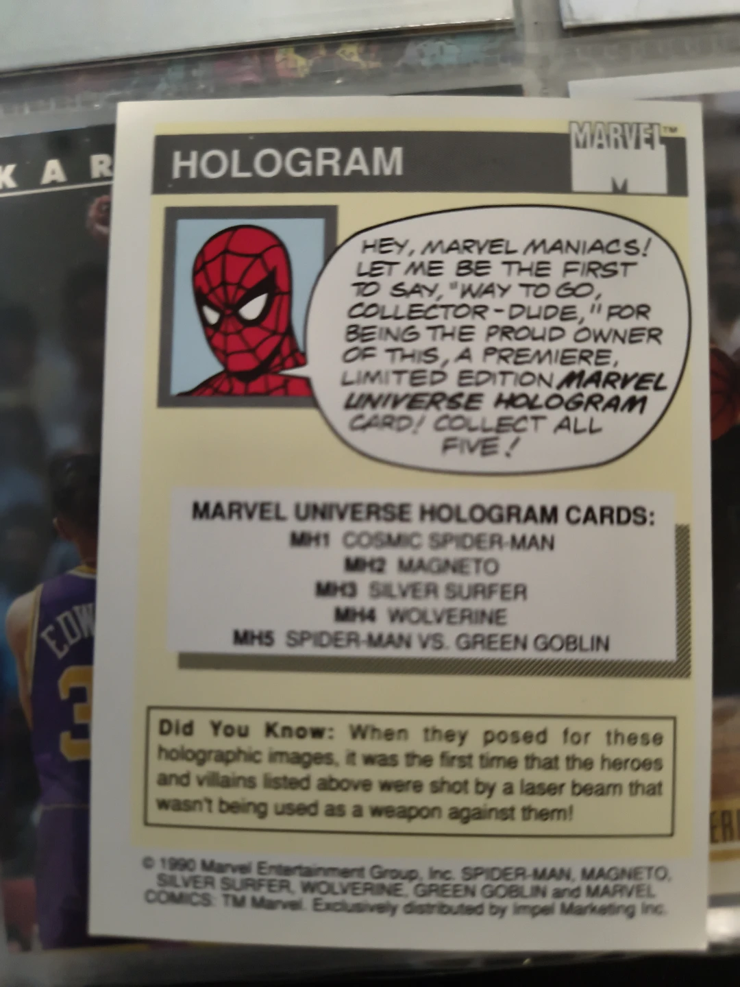 Marvel Comics Cosmic Spider-Man Hologram Card - photo 3