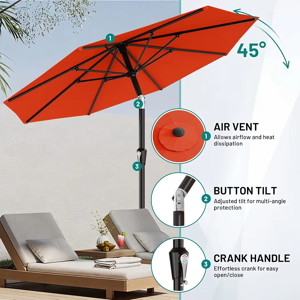 NEW Red 9Ft Patio Umbrella