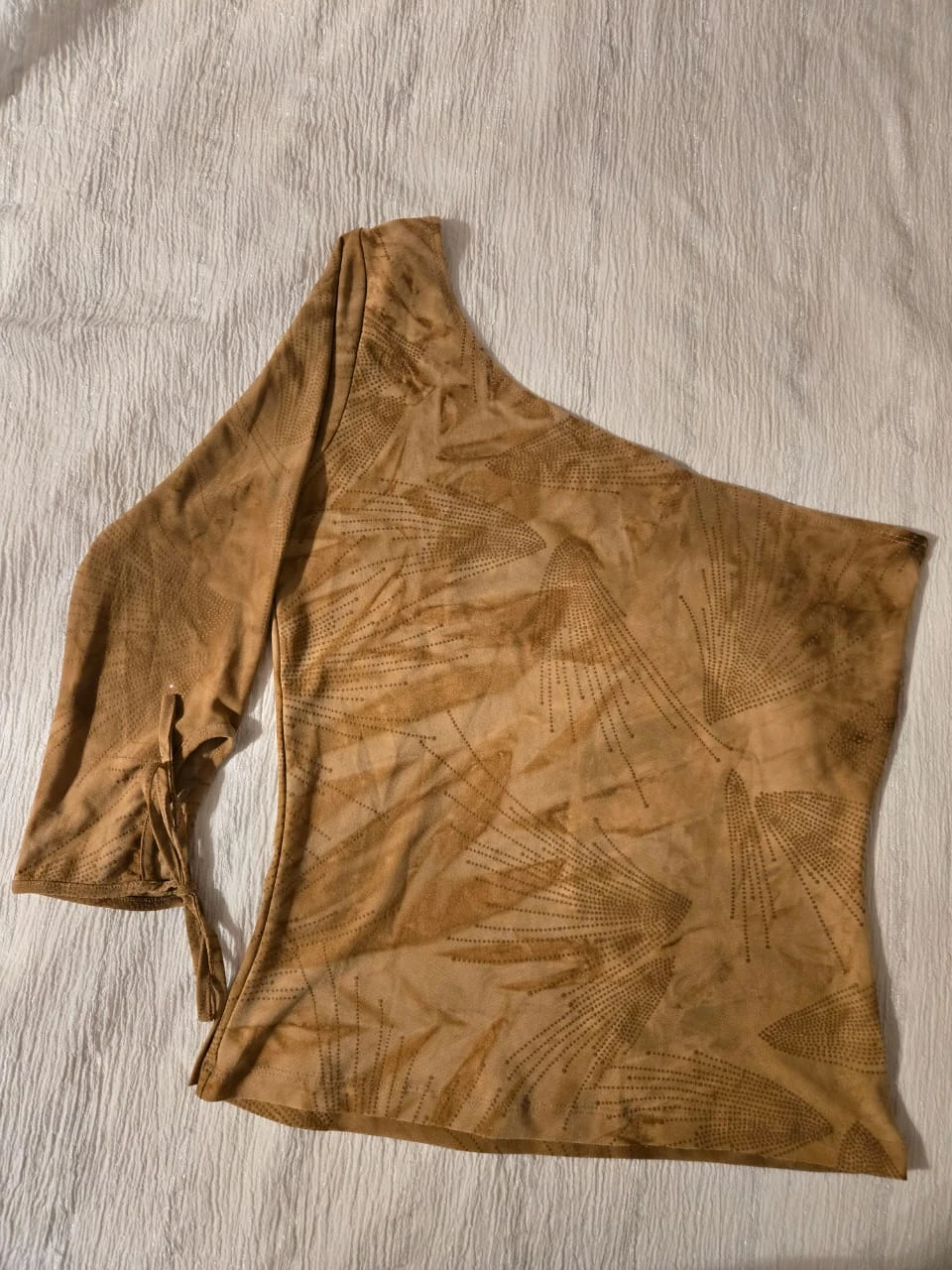 Niche One Shoulder Top - Tan/Brown - Size S