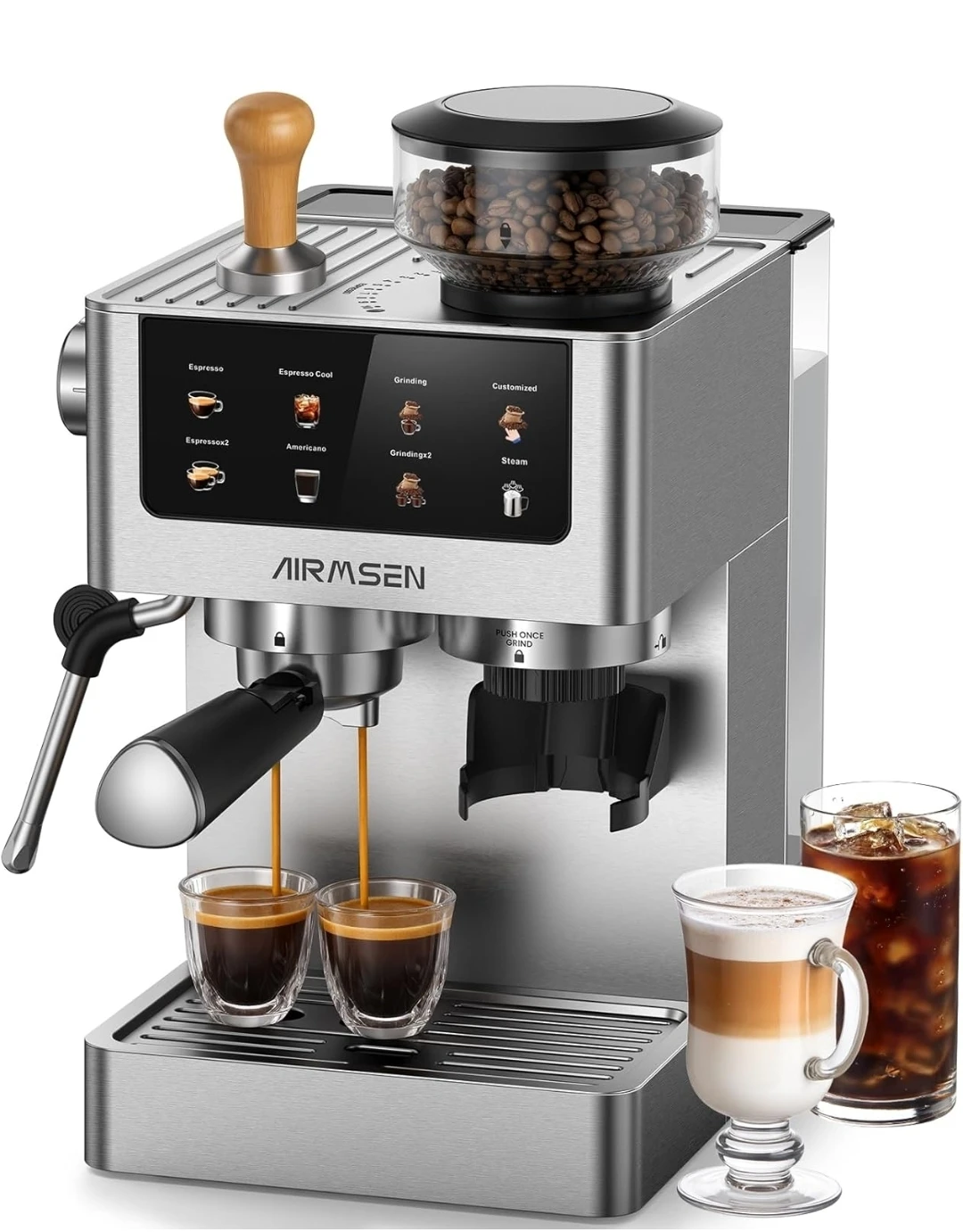 AIRMSEN Barista Plus Espresso Machine with Grinder - photo 3