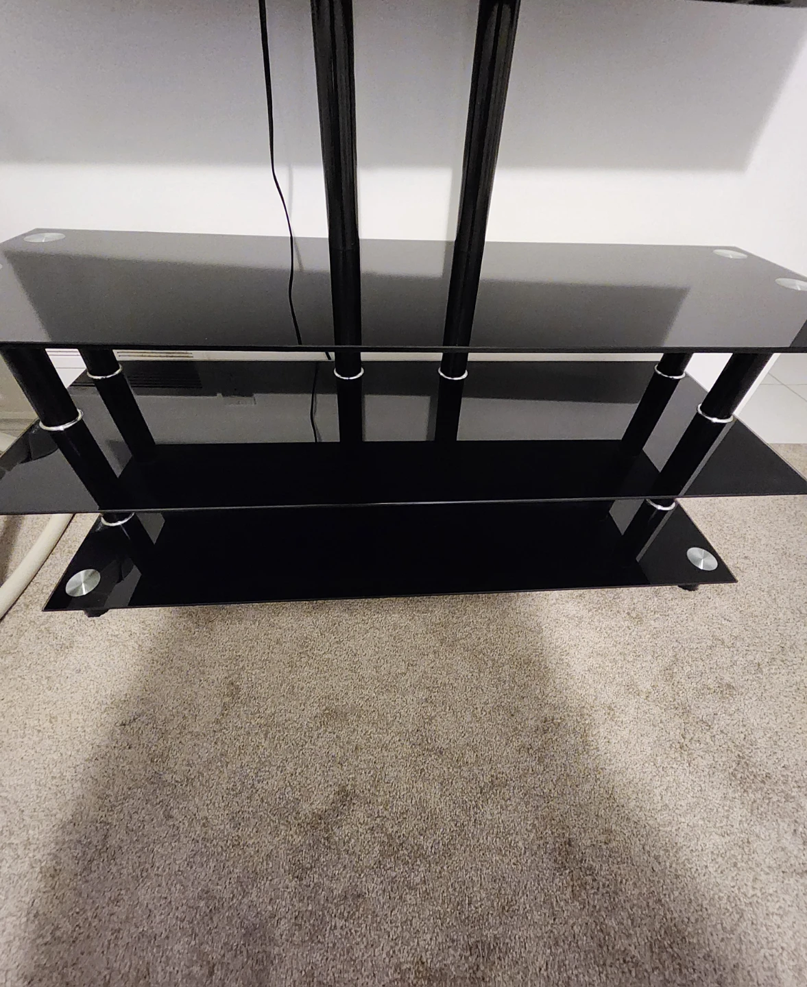 Black Glass TV Stand