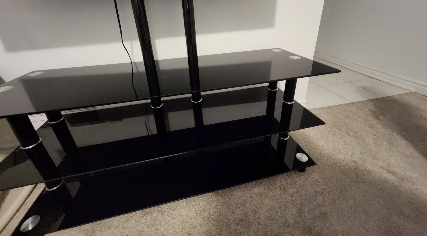 Black Glass TV Stand - photo 2
