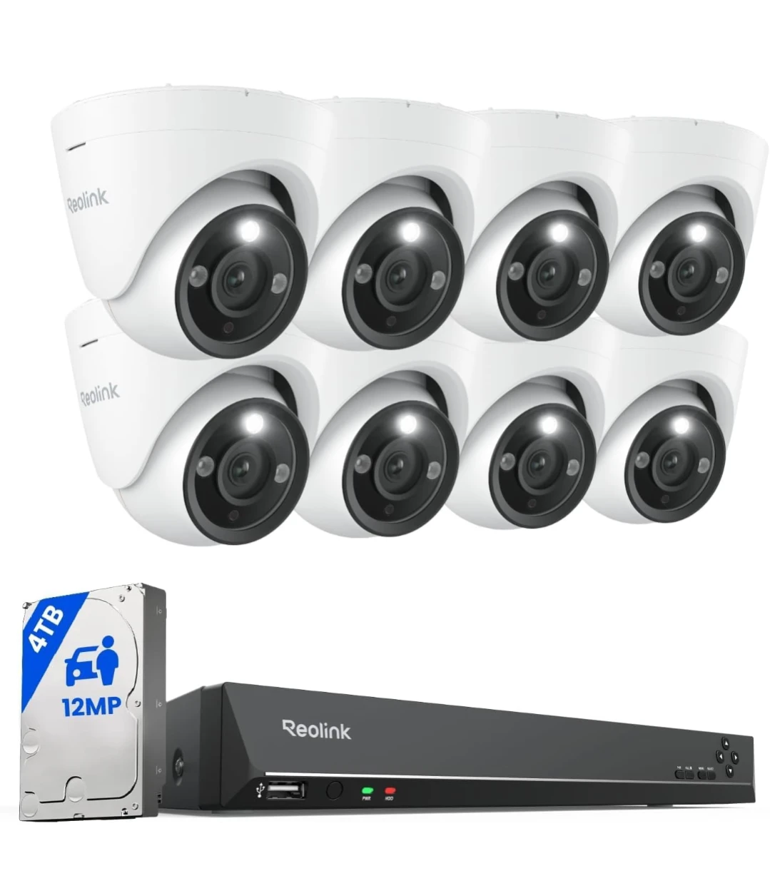 Reolink 8 Channel 12MP Security Camera System with 4TB NVR