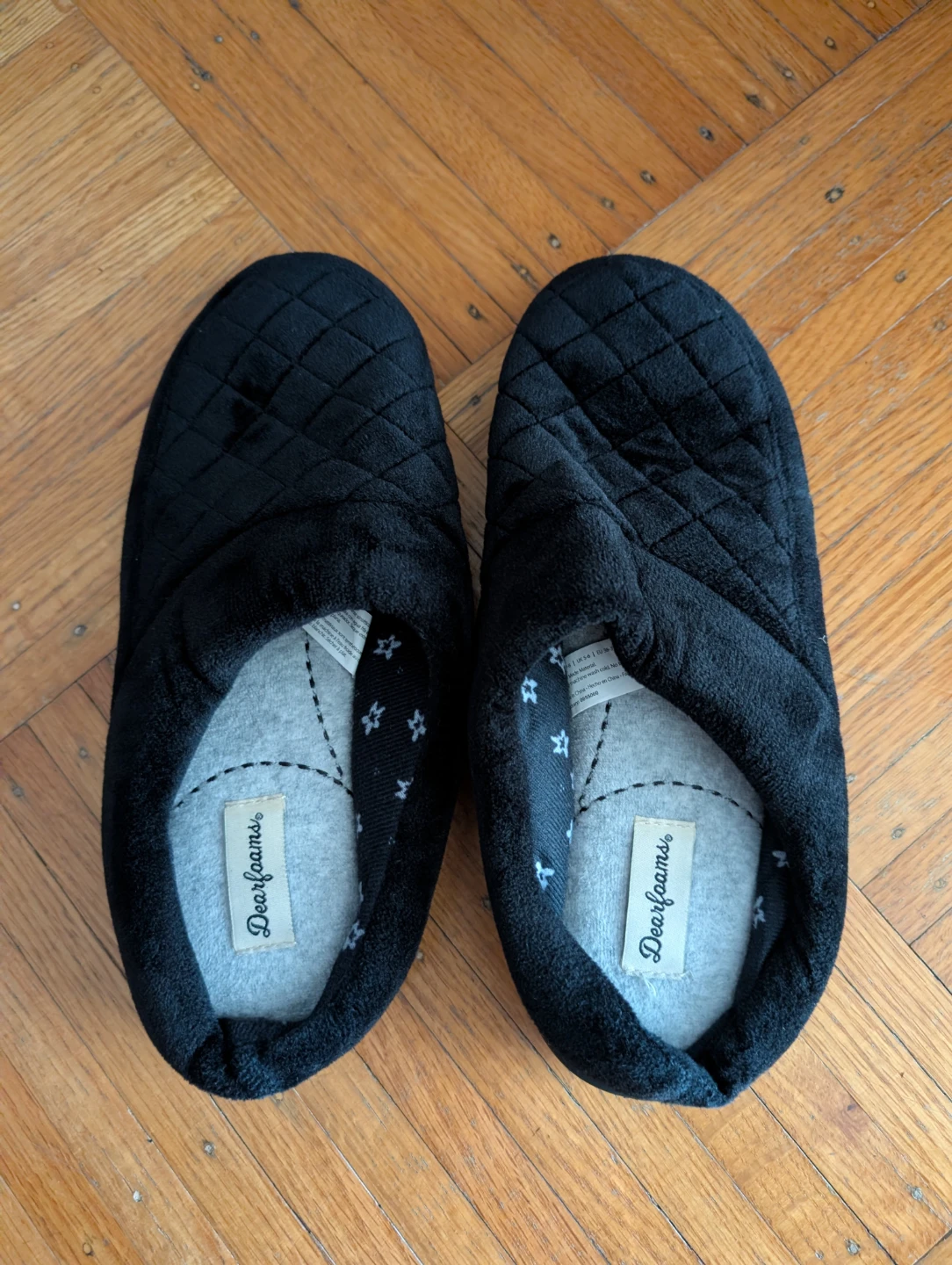 Dearfoams Black Quilted Slippers Medium - photo 2
