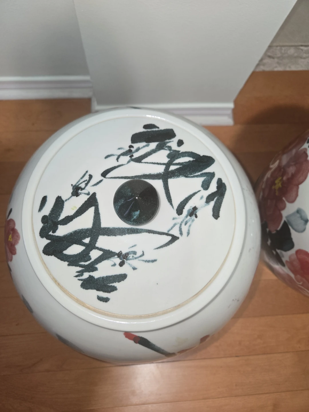 Set of 2 Large Ceramic Ginger Jars with Floral Design - photo 2