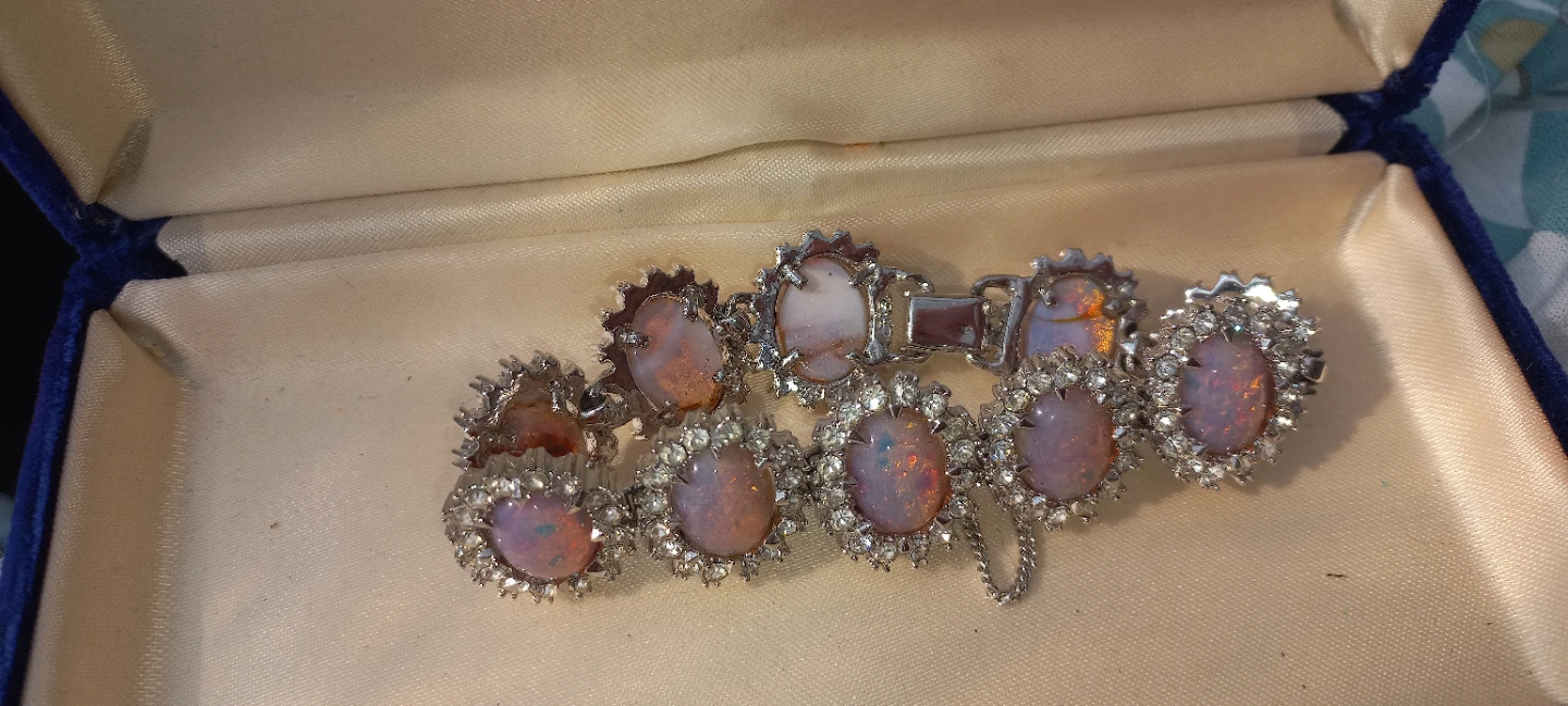 Opal and Rhinestone Bracelet in Box