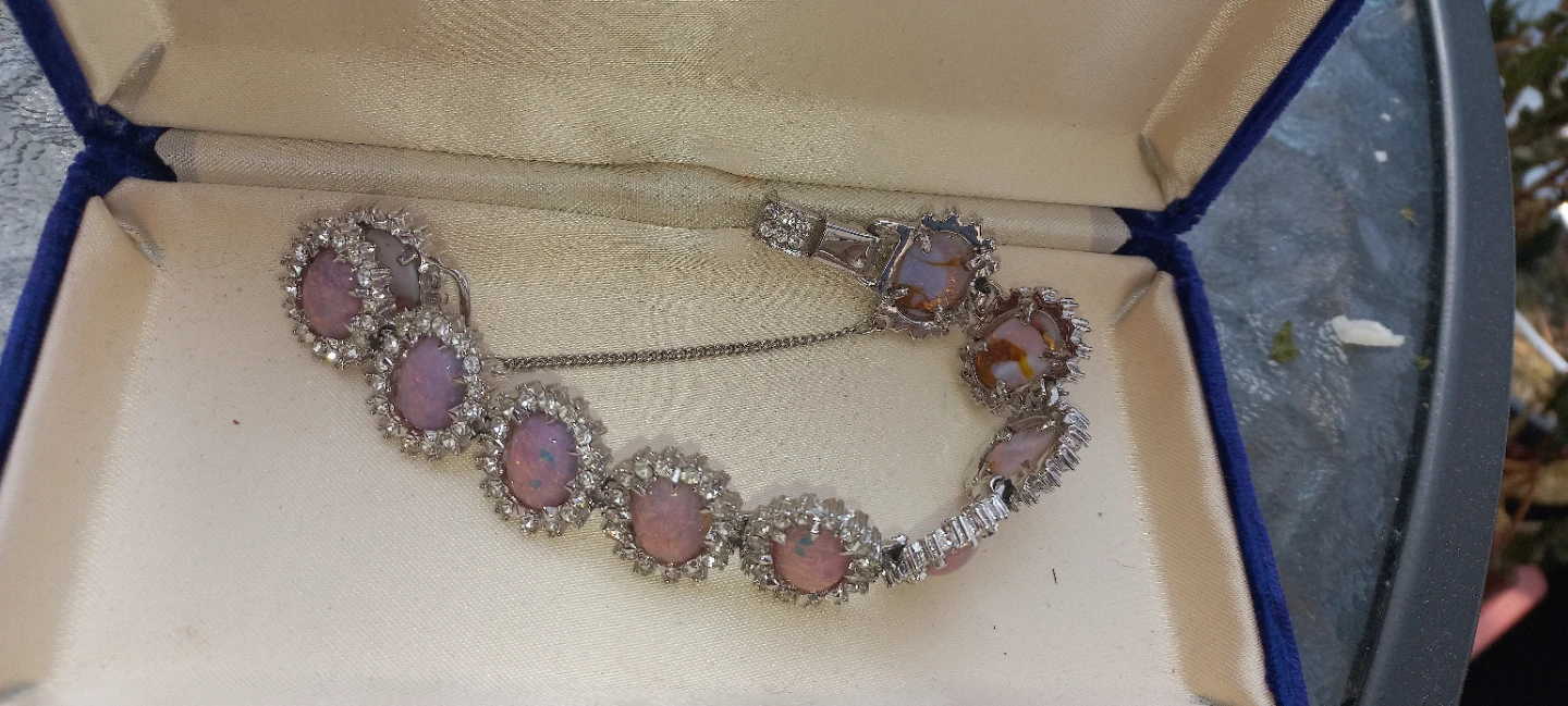 Opal and Rhinestone Bracelet in Box - photo 3