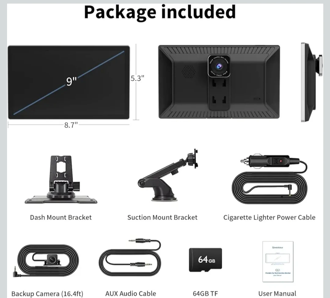 Upgraded 4K + 1080P Carplay Smartscreen with 64GB SD Card - photo 3