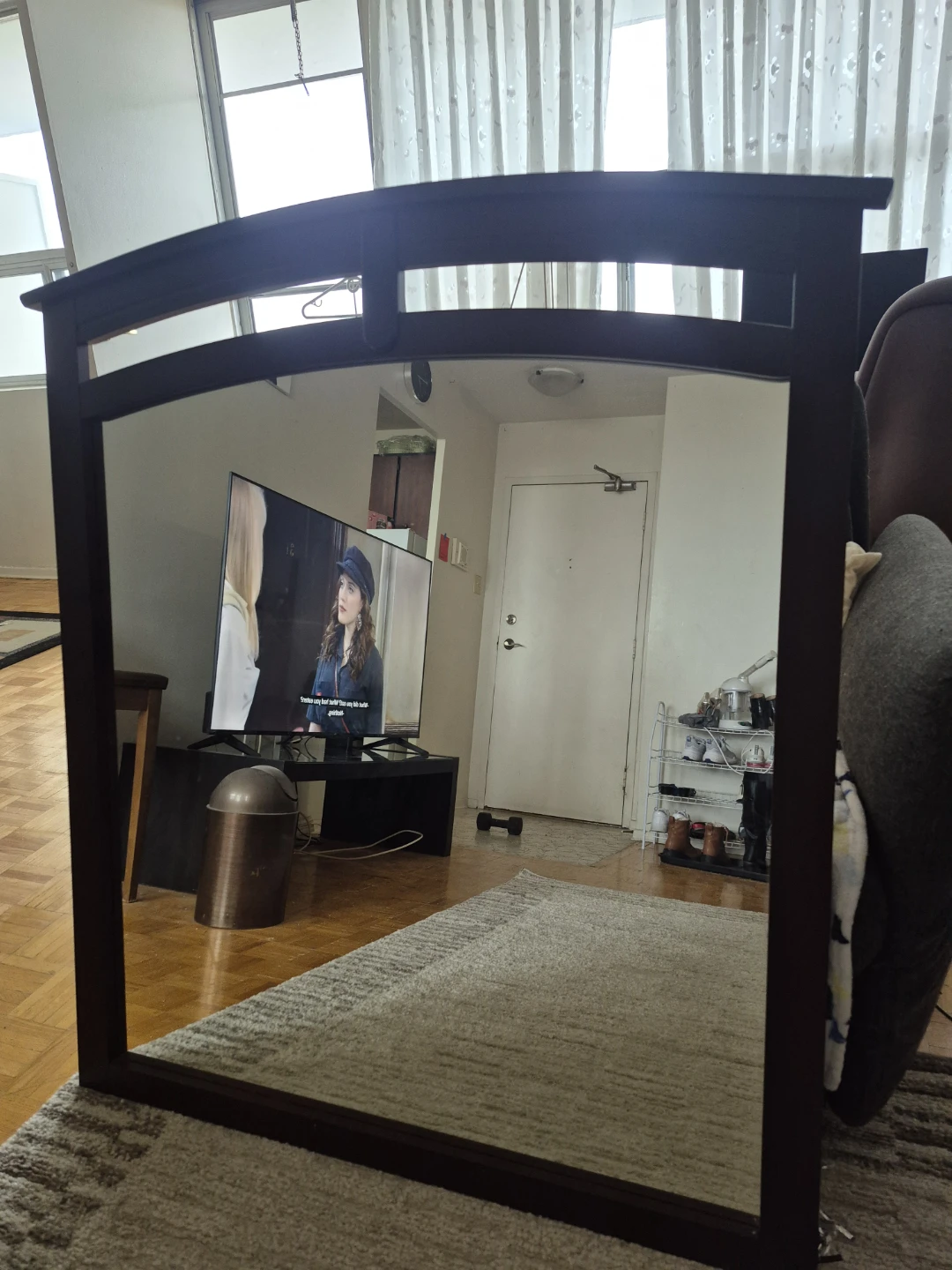 Dark Wood Framed Mirror