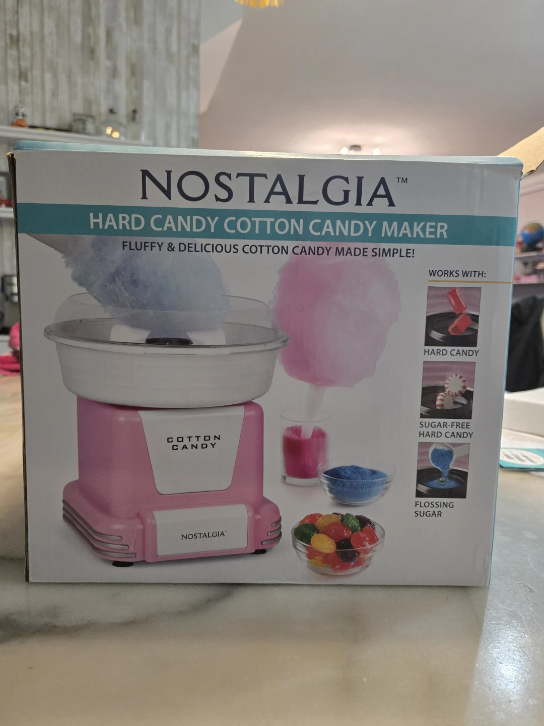 Nostalgia Retro Hard Candy Cotton Candy Maker - Pink