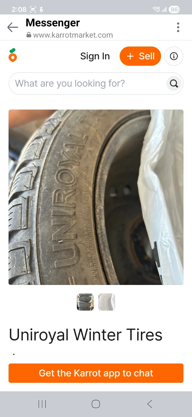 Uniroyal Winter Tires - Set of 4 for Honda civic P185/65R14