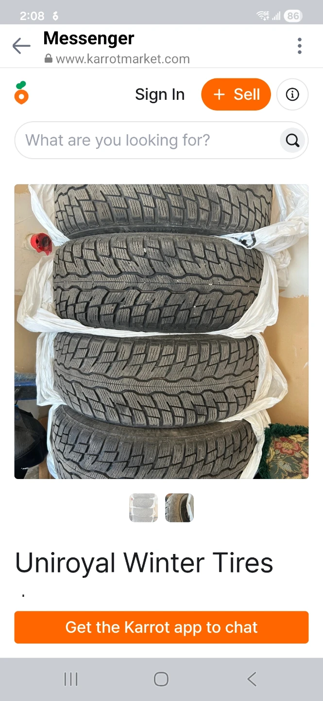 Uniroyal Winter Tires - Set of 4 for Honda civic P185/65R14 - photo 2