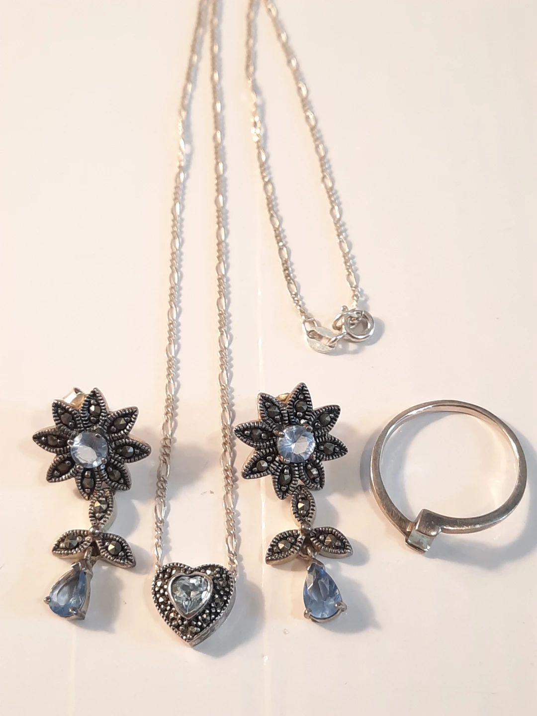 925 silver set,earings neckase ,ring - photo 2